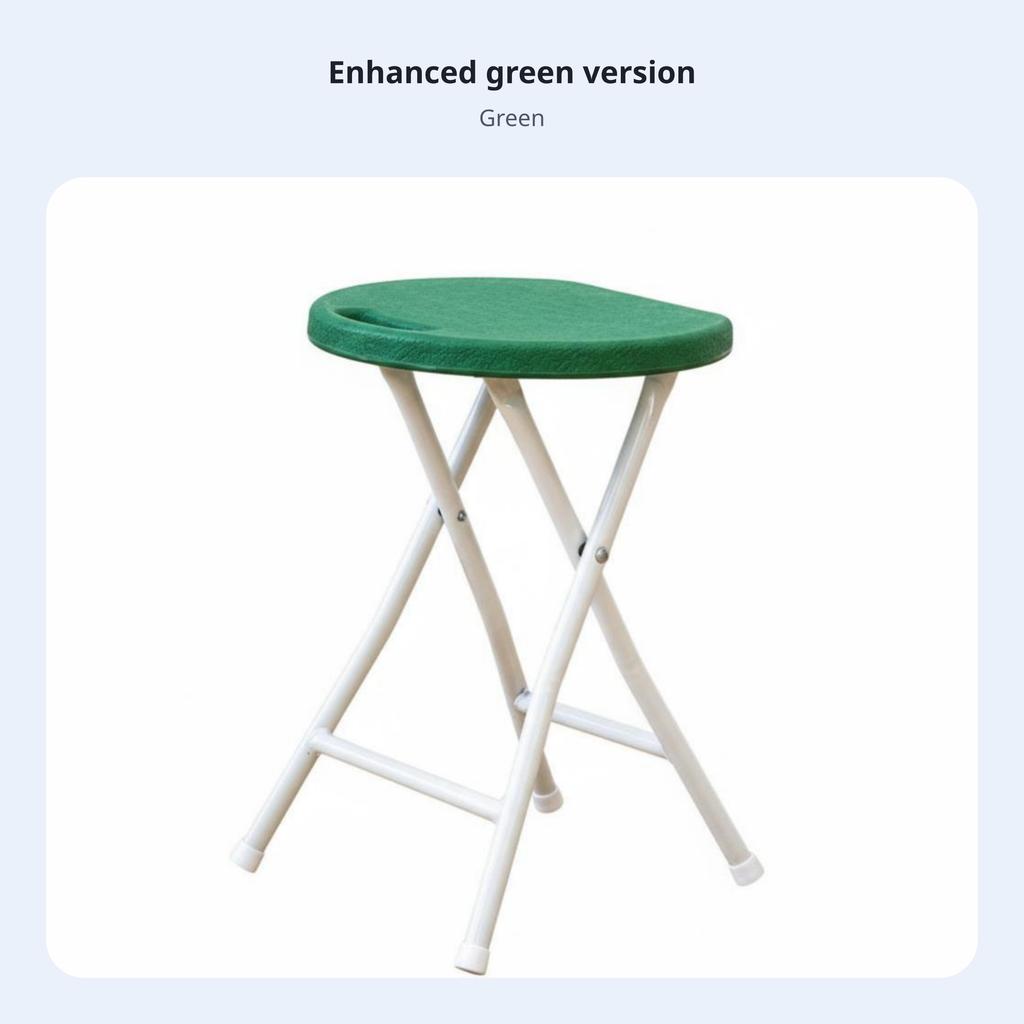 Portable Round Stool With Handle Foldable Design X-Shaped Frame Camp Seat Strongduty High Load Capacity For Adults