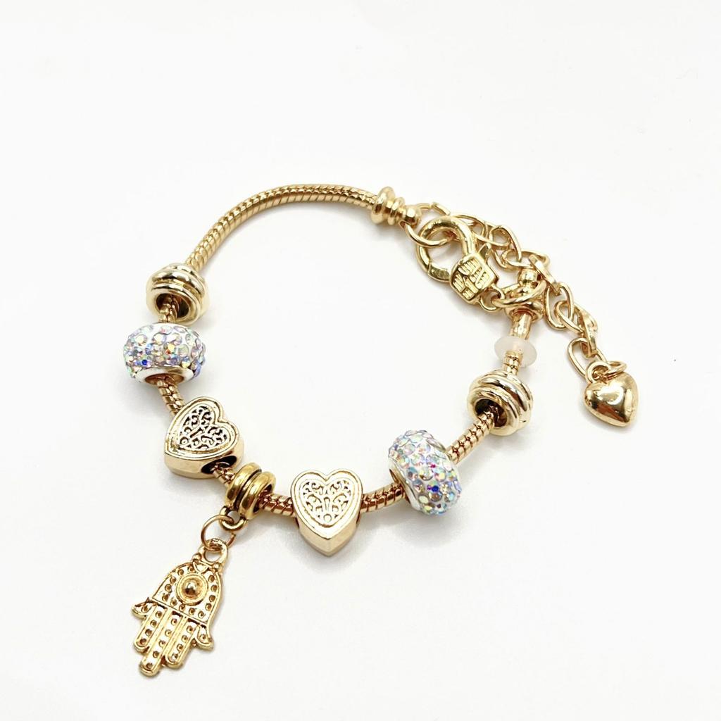 18K Gold-Plated Alloy Bracelet for Women - Charming Gold Flower Crystal Zircon Punk Valentine's Day Gift