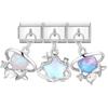 Y2K 3PCS Colorful Crystal Zircon Pendant Moon Star Bow Italian Charm Links Stainless Steel Fit 9mm Bracelet Jewelry DIY Making