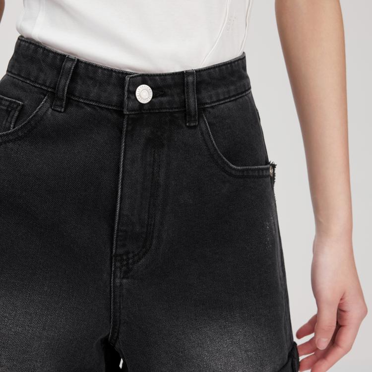 ELLE High-Waisted Simple Slimming Denim Shorts With Cuffed Design Women shorts EQ51159