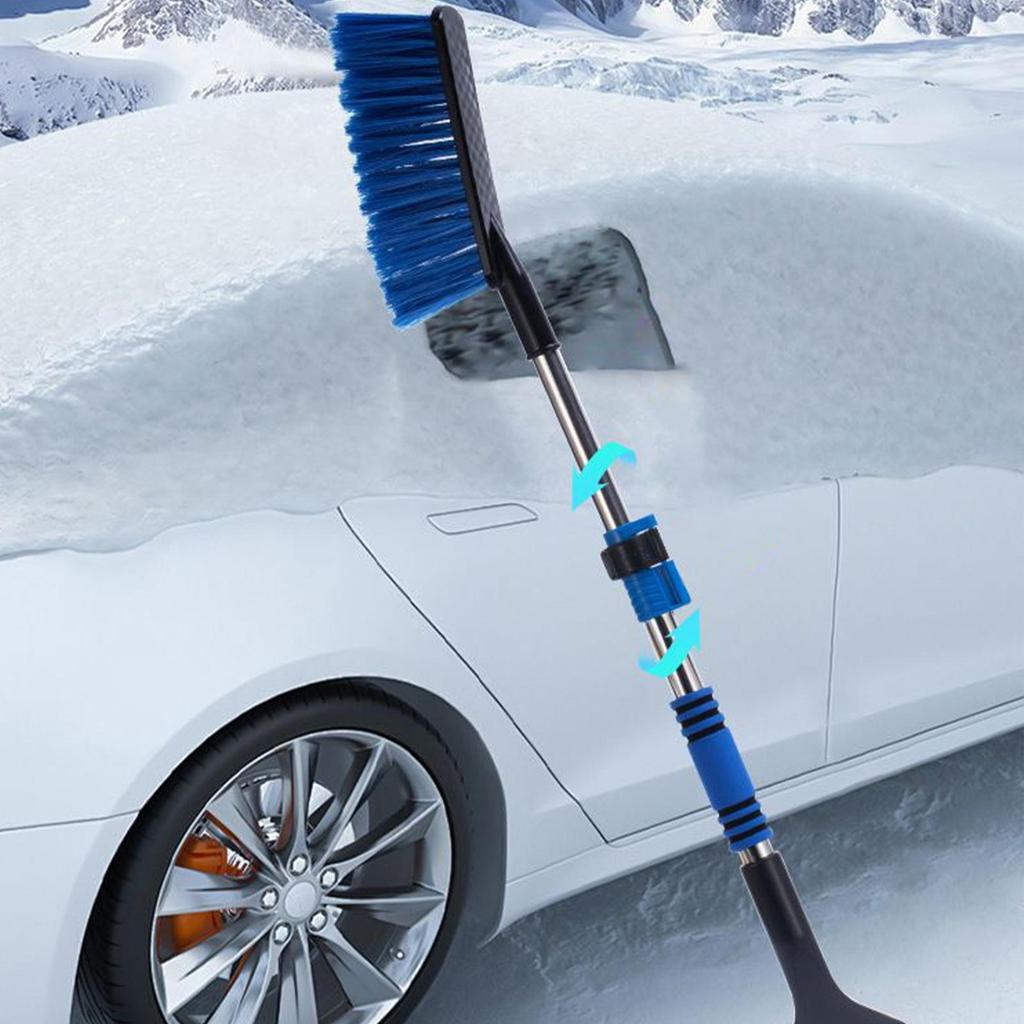 Car Snow Brush Extendable Winter Auto Cleaning Tool Auto Snow Remover Brush For Drivers Adventure Seekers Travelers Trucks RVs