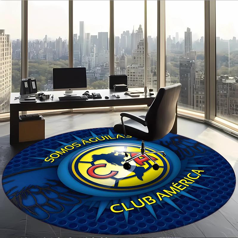 Club América (19) Round Office Rug Decorative Floor Rug for Office Bedroom Living Room and Home Space