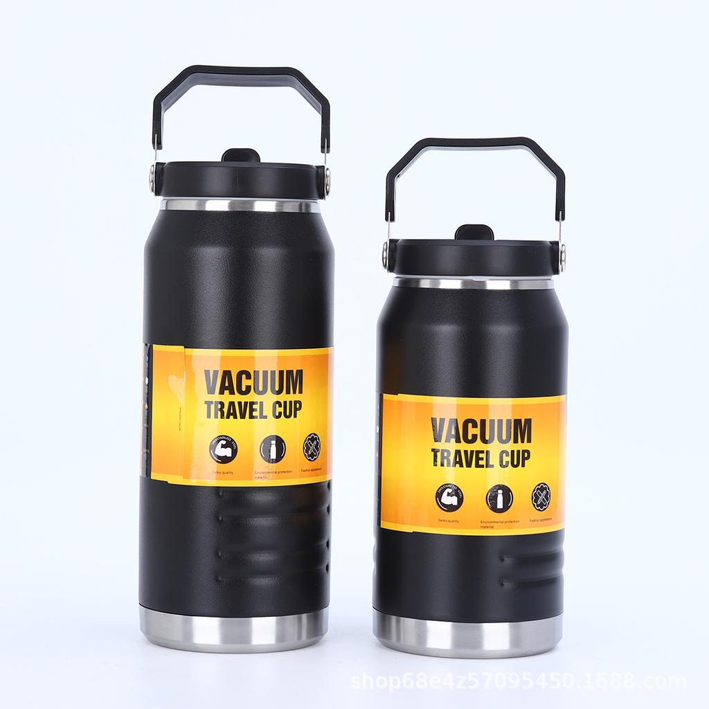 1200/1600ml 304 Stainless Steel Vacuum Travel Cup, Large Capacity Insulated Water Bottle with Handle