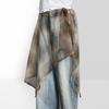 Sweet Tie-dye Lace Up Hip Scarf Colorful Doodle Shirt Extender  Jazz Dance Costumes Accessory