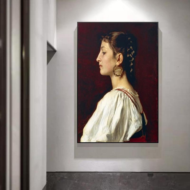 Vintage Picture Painting Elegant Women Print Bubble Gum Posters and Prints Retro Decorative Wall Pictures for Living Room