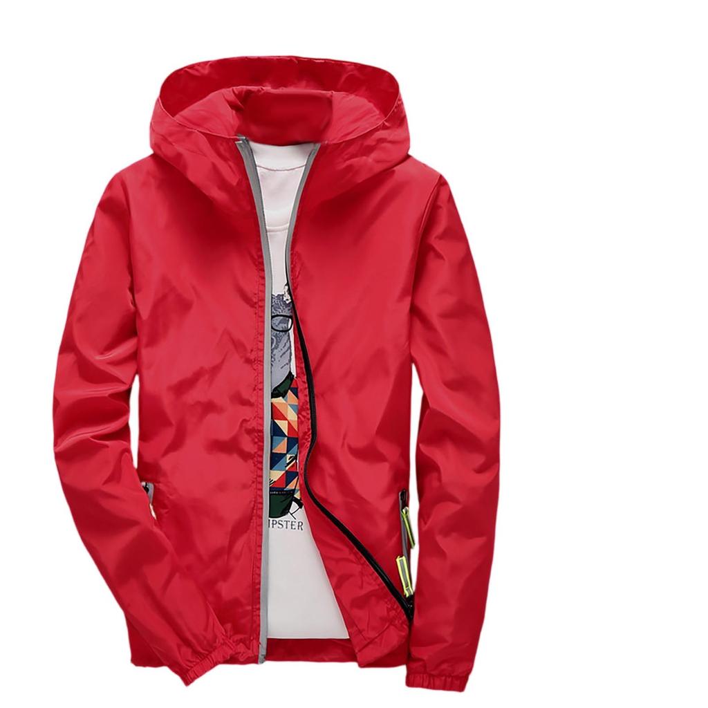 Vêtements d'extérieur amples et de couleur unie pour hommes, été, légers, grande taille, protection solaire, veste coupe-vent imperméable