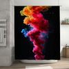Colorful Shower Curtain Bathroom Decor, Waterproof Printing Polyester Fabric 6 Hooks, Modern Abstract Design (Blue/Yellow/Pink/O