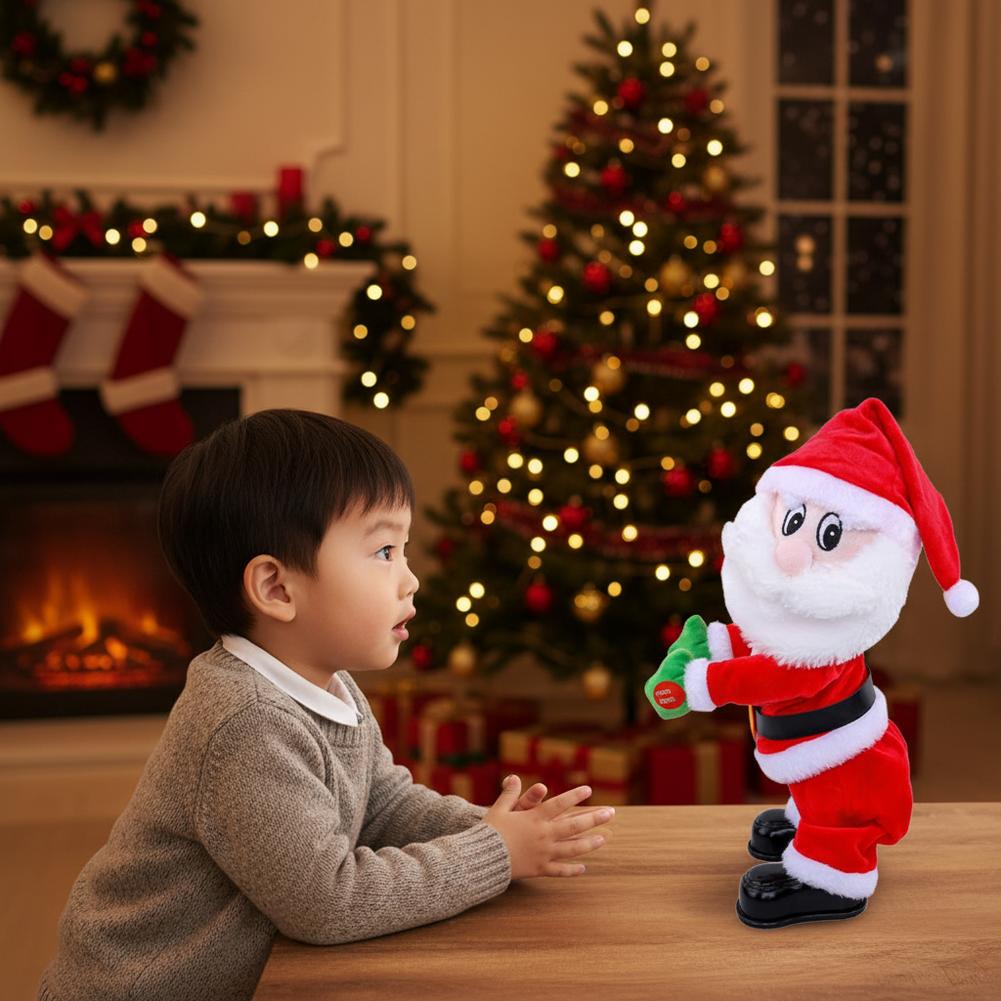 Electric Dancing Santa Claus Toy, Christmas Music Butt Shake Animated Figure, Unique Novelty Gift for Xmas Birthday Party Decor