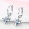 Women's Romantic 925 Silver Snowflake Star Shining Zircon Christmas Winter Earrings Fit Wedding Party Exquisite Jewelry