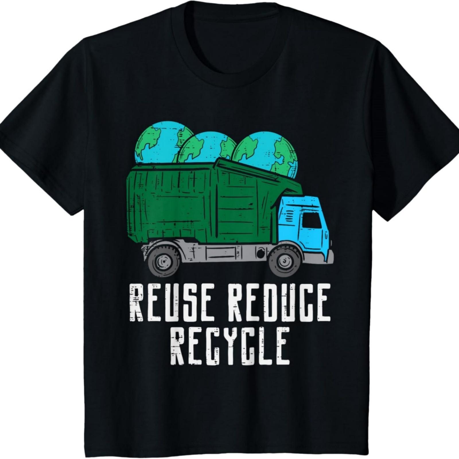 Детская футболка  Грузовик для переработки мусора: Дети Повторное использование Сокращение Переработка Земля Мальчики Дети Малыши  XXXXXL разноцветный