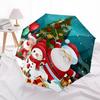 1pc Christmas Santa Claus Snowman Deer Balloons Presents Lanterns Automatic Folding Umbrella, Portable 3-Fold Design, 8 Bone Iron Frame, Outdoor Umbre