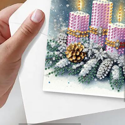6pcs DIY Diamond Painting Greeting Card Set Diamond Art Greeting Cards for Xmas Birthdays Thanksgiving & Special Occasion