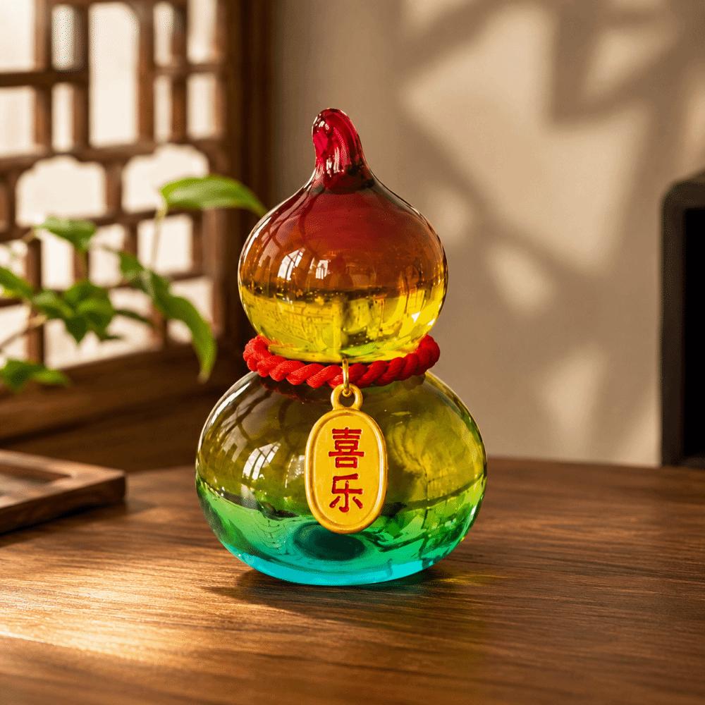Crystal Spinning Car Ornament Creative Gourd Crystal Table Statue Mini Gourd Statue Home Ornaments