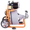 Drain Cleaner Machine 75FT x 3/8 Inch Auto Feed with Wheels & 8 Cutters