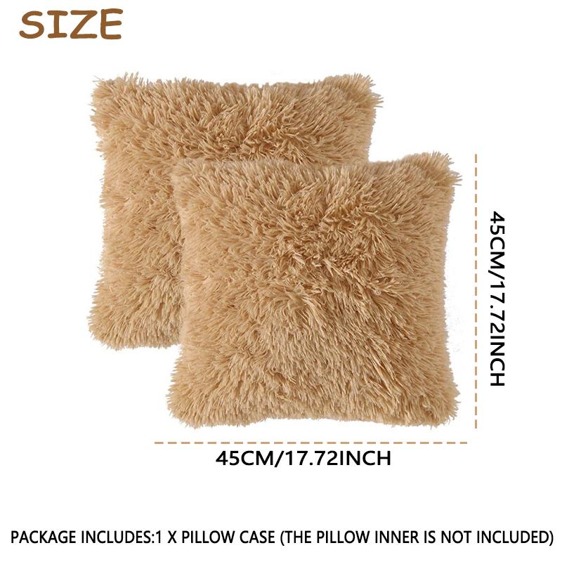 45 cm x 45 cm flauschiger Kunst-Plüsch-Kissenbezug für Zuhause, Bett, Sofa, Dekoration