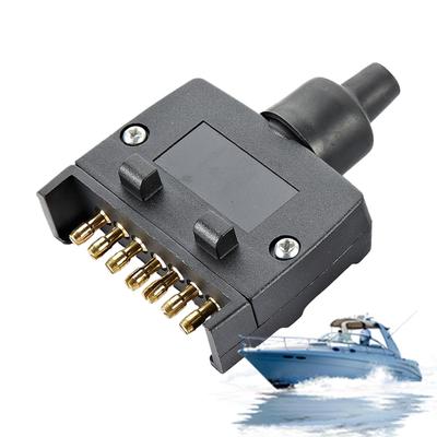 Trailer Connector Adapter, 7 Pin Flat Trailer Socket | Safe Small Thin Compact Durable Socket for Car Boat Camper Outdoor