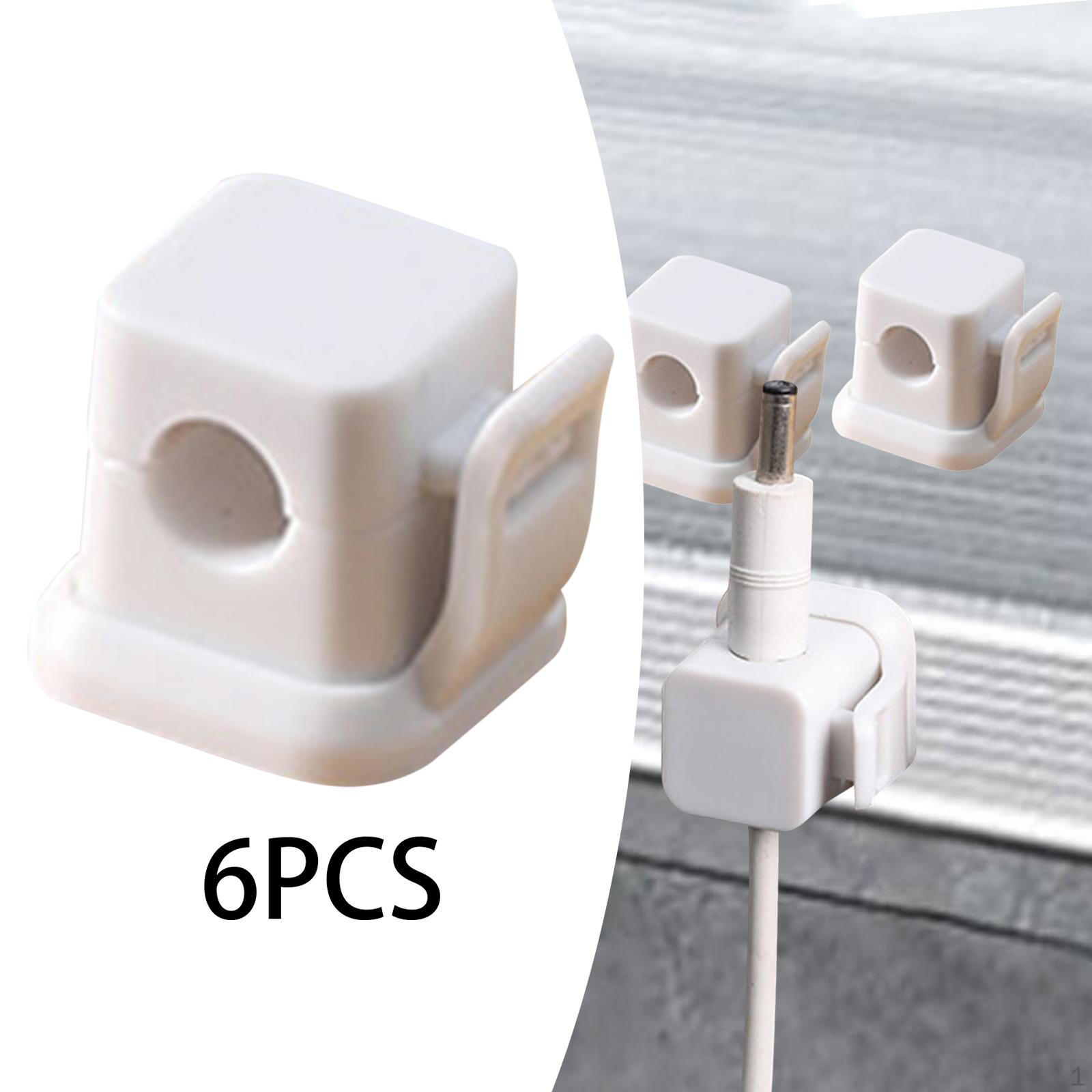 

6 шт. Магнітні затискачі для кабелю Настільний тримач телефонного шнура для столової тумбочки на стіні білий