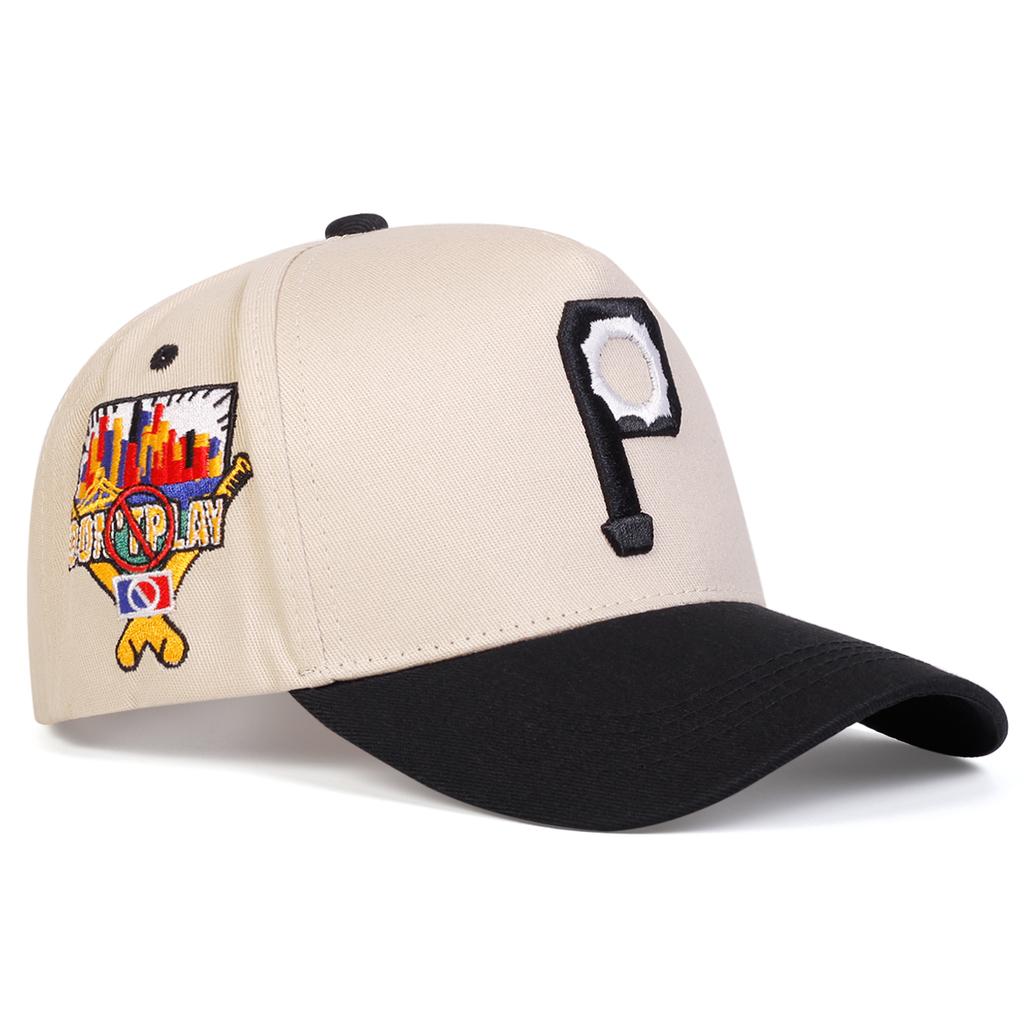 Adjustable Letter P Embroidered Baseball Cap for Couple Outdoor Leisure Travel Spring Autumn Unisex