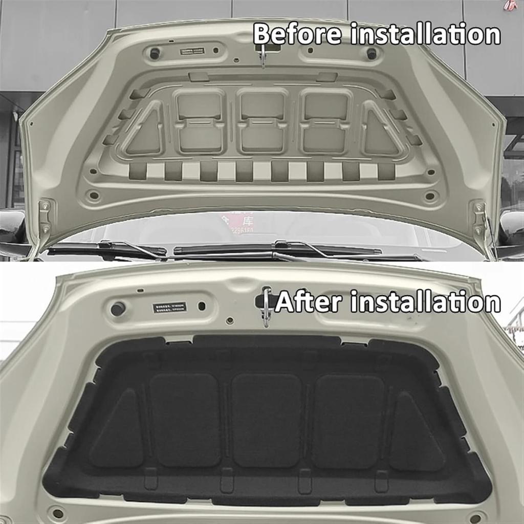 Engine Hood Pad Compatible For Toyota RAV4 XA30 2006~2012 Car Heat Sound Insulation Cotton Covers Front Fireproof Mats Interior Accessories (Color :