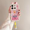 KEYSION Cute Ear 3D Cartoon Case for TECNO Spark Go 2023 Pop 7 Pro with Bracelet Silicone Shockproof Phone Cover for Infinix Smart 7