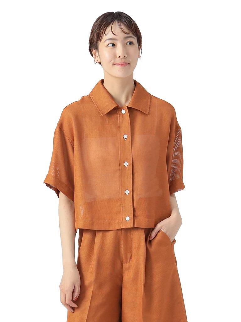 Beams Heart Mesh One Size Women's S/S Shirt, Camel,