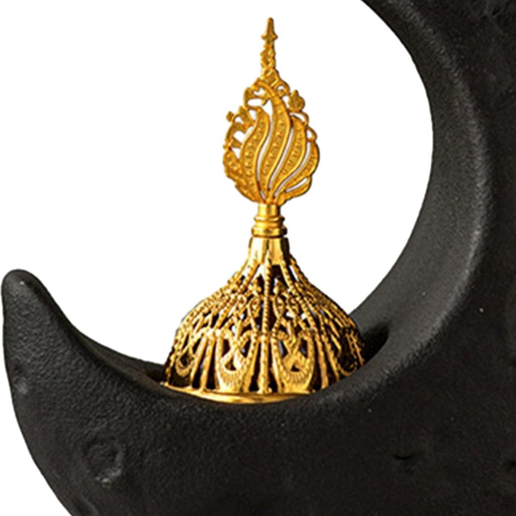 Halbmond-Räuchergefäß-Figur, Schreibtisch-Geschenk, Keramik-Dekoration, Tischdekoration für das Wohnzimmer
