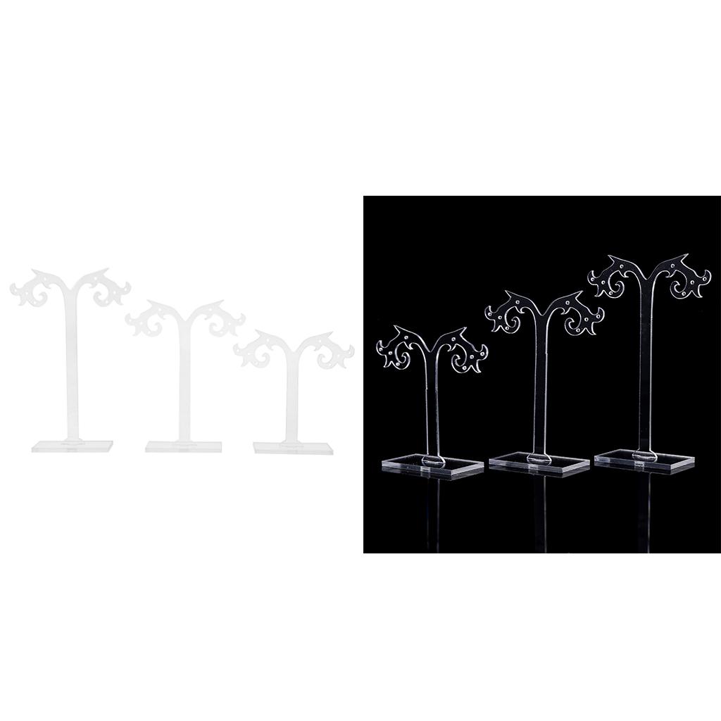 3Pcs Acrylic Earrings Holder Earrings Organizer Jewelry Display Stand Tree Stand 1 чистый