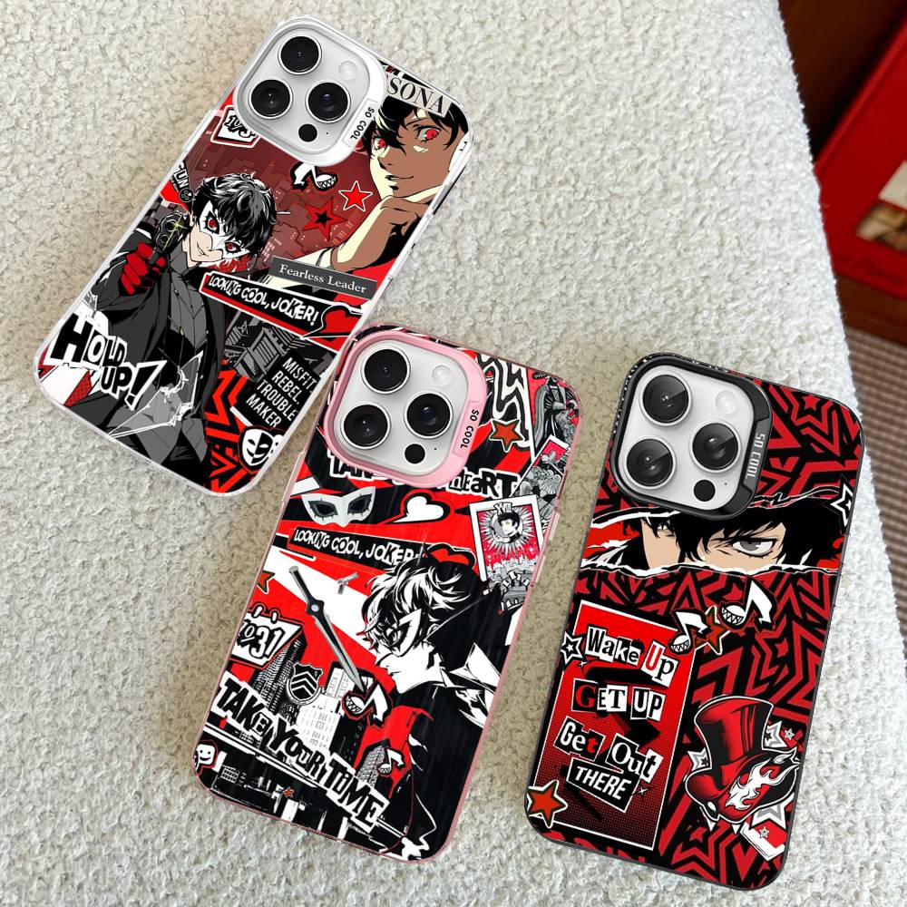Persona 5 Colorful Phone Case For iPhone 17 16 15 14 13 12 11 Pro Max Plus Matte Cover