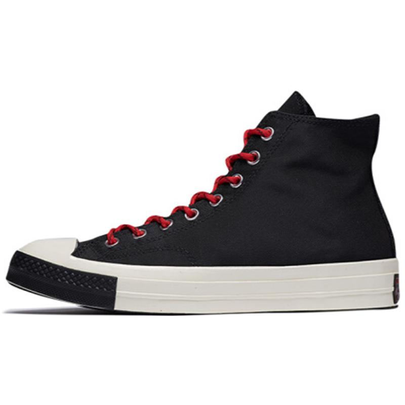 Converse Chuck 70 Casual Versatile High Top Canvas Shoes Unisex Black and Red