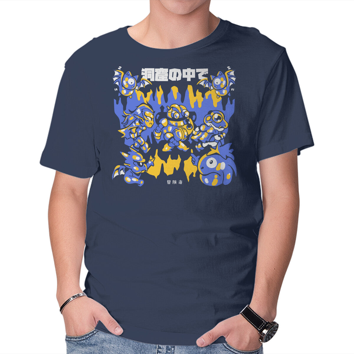 Unisex Crew Neck T-Shirt Walking The Cave Graphic Short Sleeve Casual Tee XXL