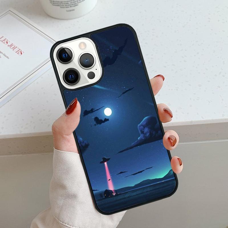 Alien Martian UFO Phone Case For iPhone 11 12 13 14 15 16 Pro Max Mini Cover For iPhone Max 5 6 7 8 Plus Coque Shell