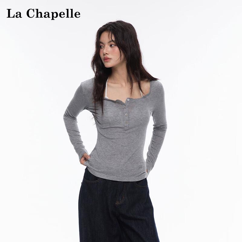 La Chapelle Women s Lyocell Blend Henley Long-Sleeve Top M