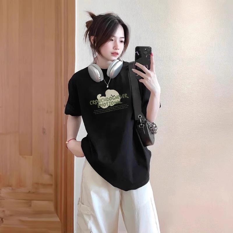 White Short-sleeved T-shirt Women's Pure Cotton New Popular Summer Korean Lazy Wind Loose Half-sleeved T-shirt Top