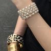 Exaggerated Irregular Metal Open Bangle - European American Fashion Statement, Light Luxury, High-End Bracelet.