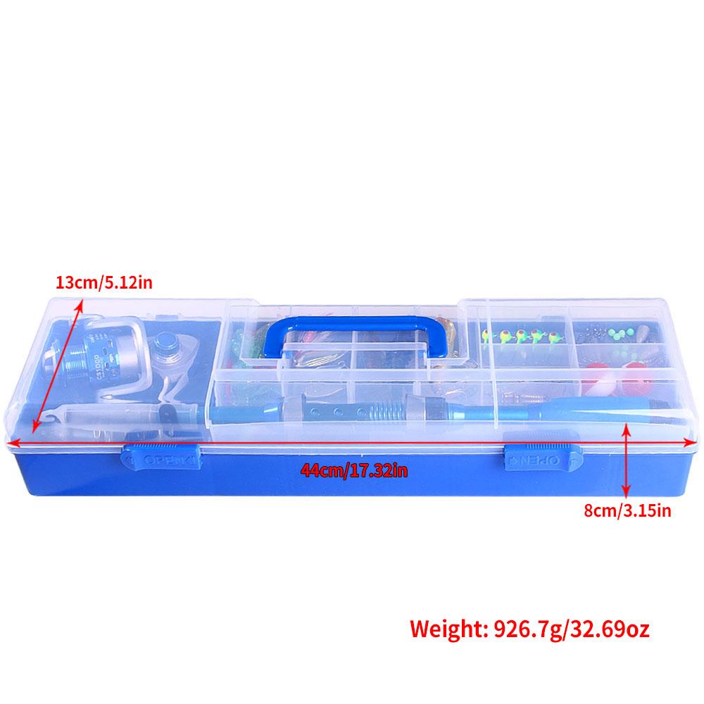 Sada rybářských náčiní, krabička na rybářské návnady, příslušenství na pruty, kovové jigové náčiní, lžíce, příslušenství s krabičkou na okouny a štiky, klika