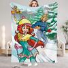 W-Winx C-Club Blanket Beauty Girl Print Flannel Blanket for Home Living Room Bedroom Decor New Year Christmas Gift for Kids