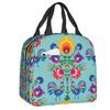 Poland Folk Roosters Lunch Bag Women Cooler Thermal Insulated Polish Floral Print Lunch Box for Children School Food Picnic Bags