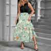 Women Summer Dresses Bohemian Women's Casual And Fashionable V-neck Sleeveless Printing Mid Length Dress
