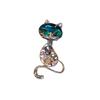 Crystal Blue Crystal Cat Brooches Corsage Daily Party Accessories Animal Pins Luxury Vintage Banquet Clothes Metal Pin
