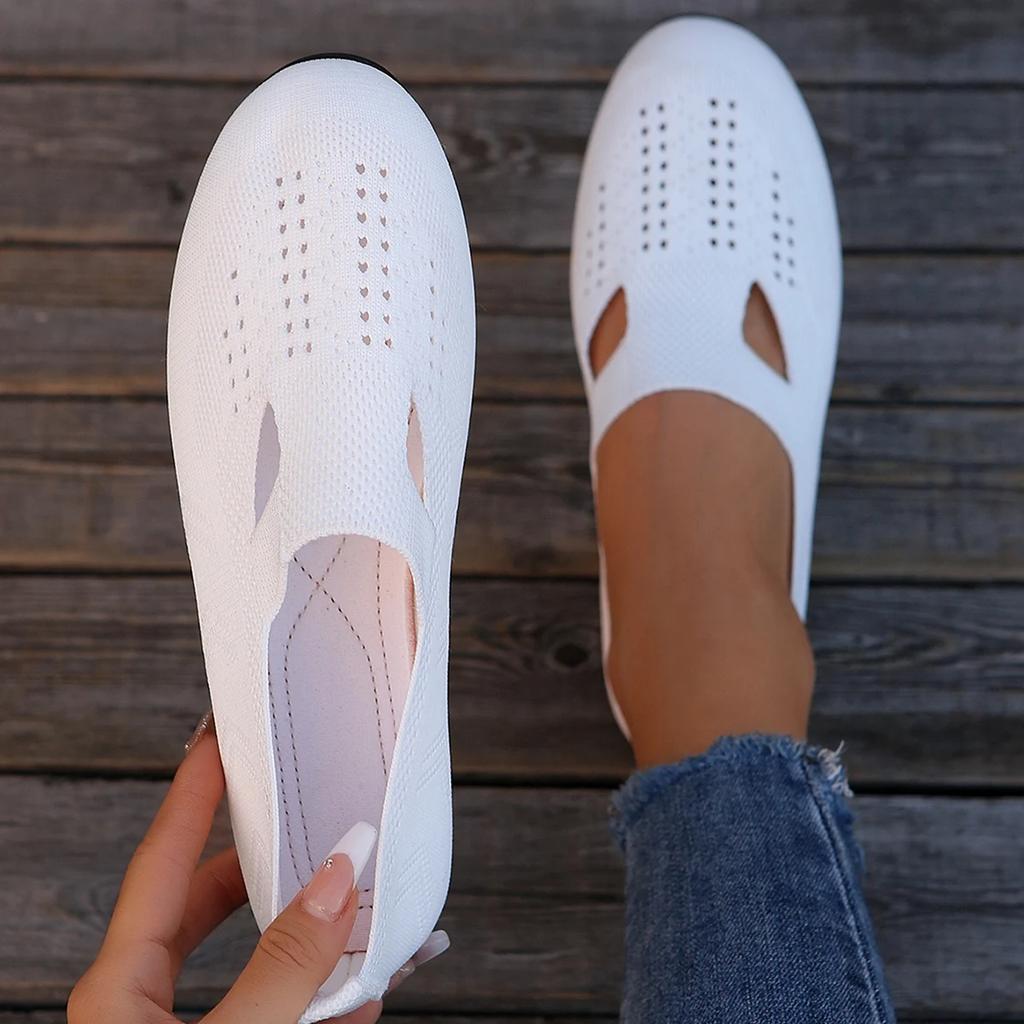 Fashion Loafers Autumn Casual Flats Shoes Women New Fashion Comfortable Flats Sneakers Knitted Lightweight Flats Shoes Shoes for Women