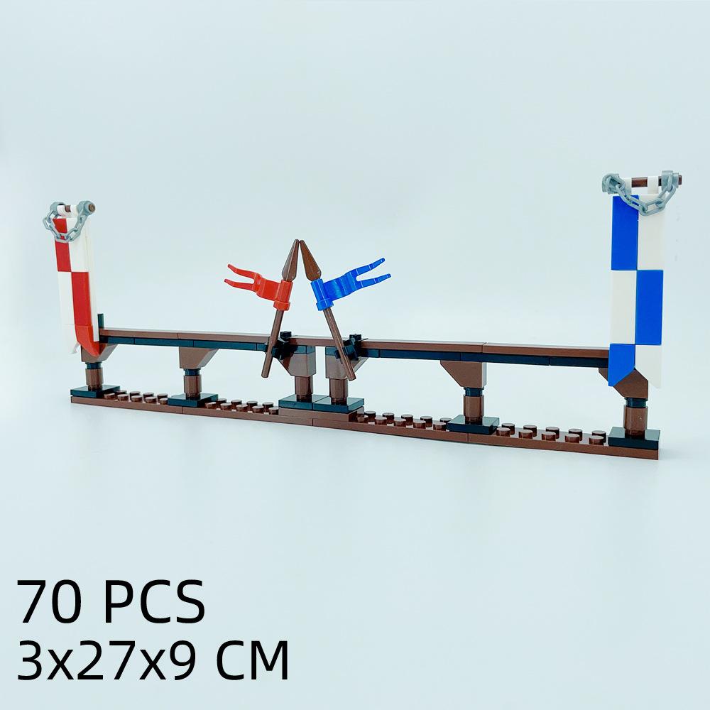 Small Particles Medieval Ancient Weapons War Military Tent Viewing Platform Showdown War Horse Building Block Scene