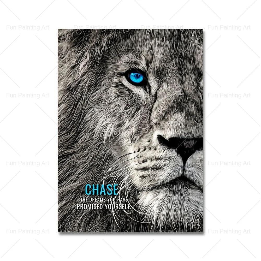 

Motivational Phrases Poster Print Inspiring Words Wall Art Canvas Painting Tiger Lion Leopard Eagle Office Decor Home Decoration 8X12inch 20x30cm
