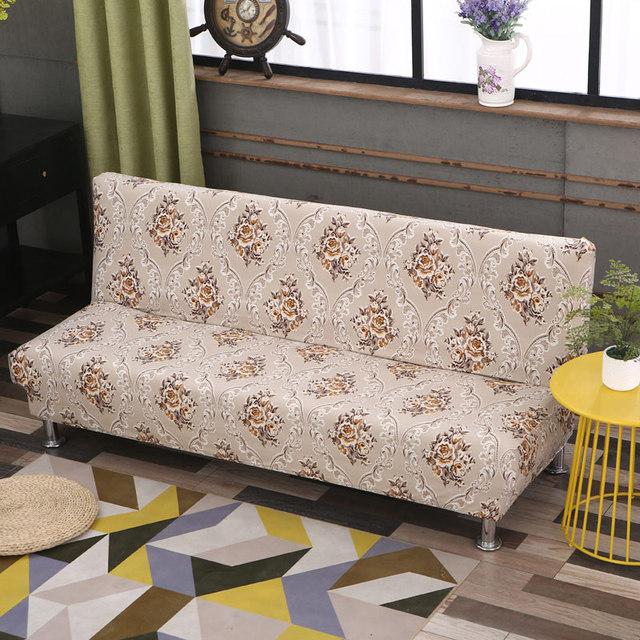 Folding Sofa Furniture Bed Cover Sofa Protective Covers Spandex Stretch Elastic Material Double Chair Cover Slipcovers Living Space Geometric Print