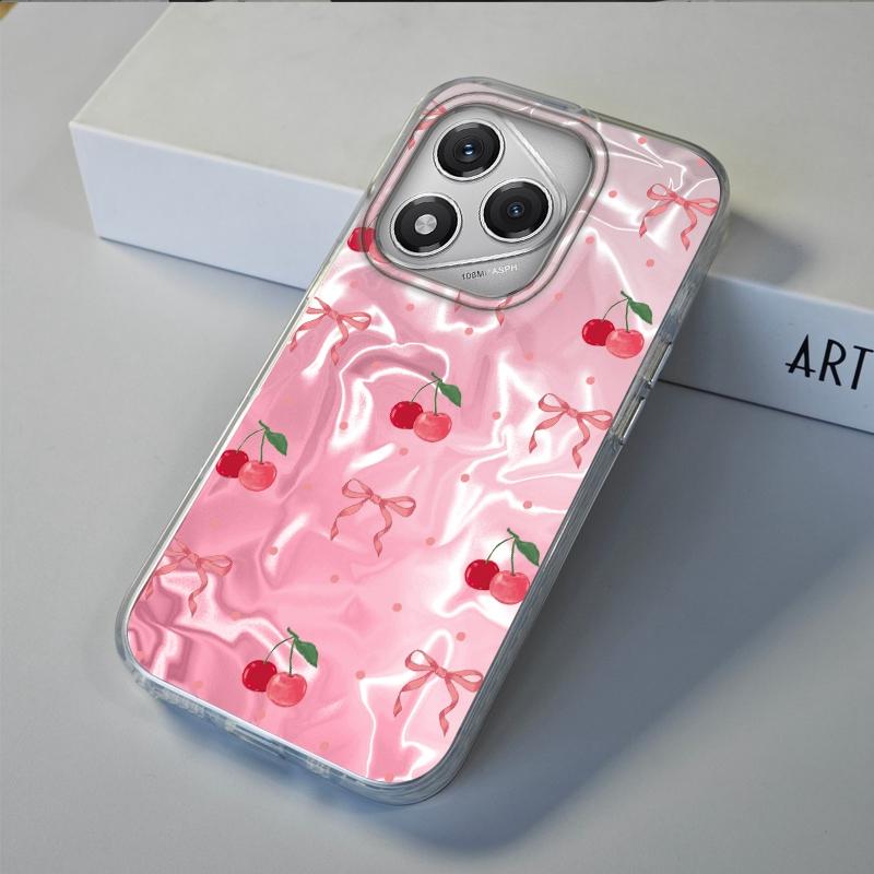 Pink Cherry Bow Leopard Girls Phone Case For Honor 400 Pro X9c Magic7 Magic6 200 Lite Smart X9a X8a X8b X8c X7c Fundas Cover