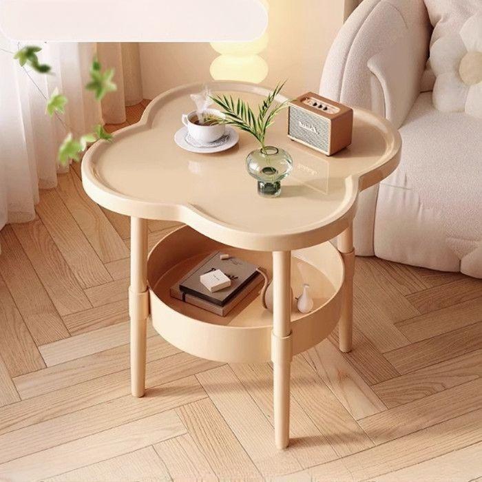 [Stylish Side Table] Stylish Modern Round Side Table with Storage Shelf | Space-Saving, Lightweight for Living Room, Bedroom