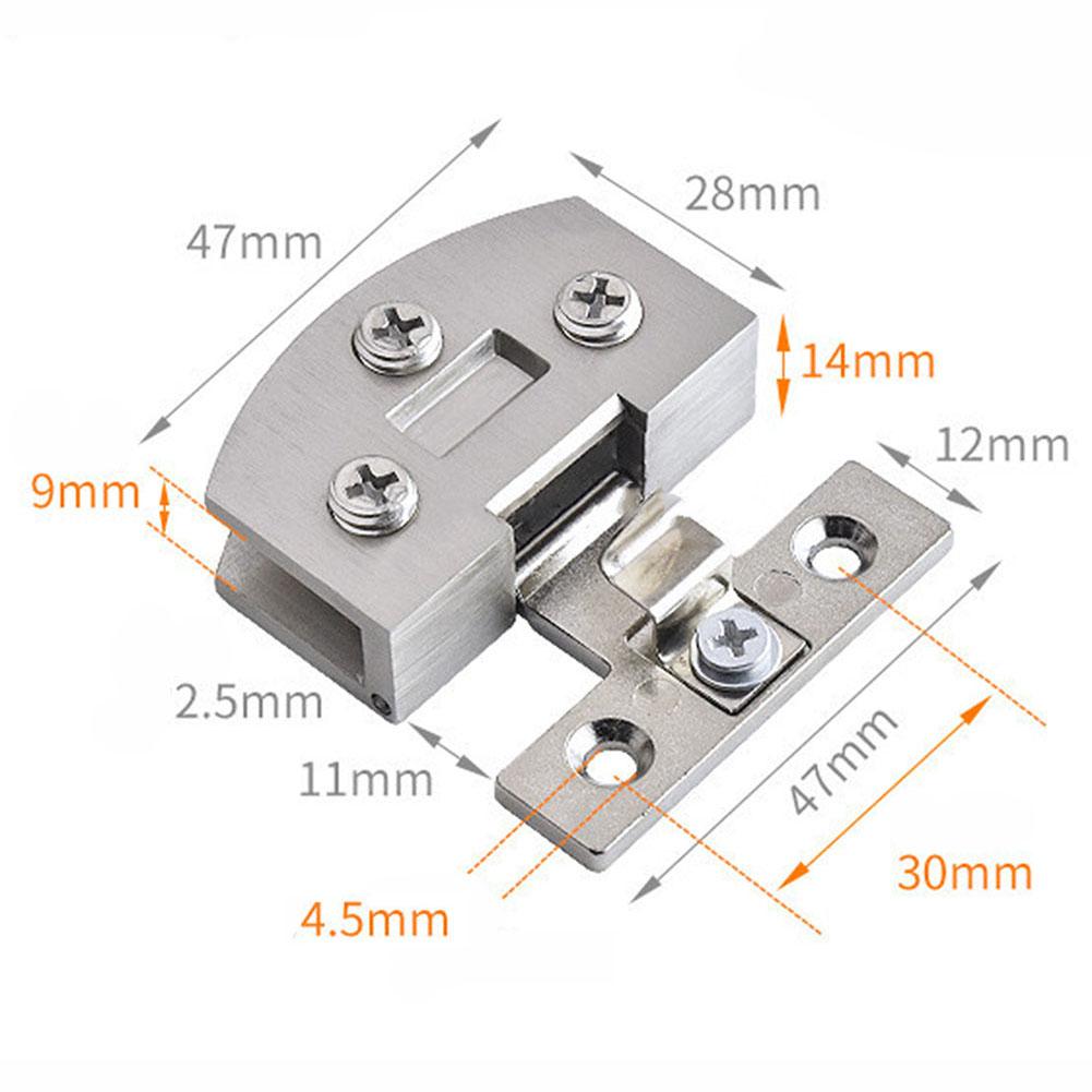 Shower Glass Door Hinges Display Cabinet Cupboard Clamp Hinge Zinc Alloy Bathroom Door Hinge For 6-8mm Glass Furniture Hardware