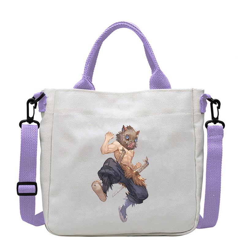 Demon Slayer: Kimetsu No Yaiba - Inosuke Hashibira Anime Print Canvas Bag for Commuter Shoulder Handbag