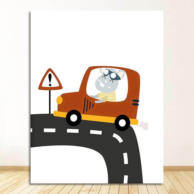 Baby Auto Track Cartoon Welt Nordic Poster Und Drucke Wand Bilder Für Kinderzimmer Schlafzimmer Home Wand Kunst Leinwand Malerei Kindergarten