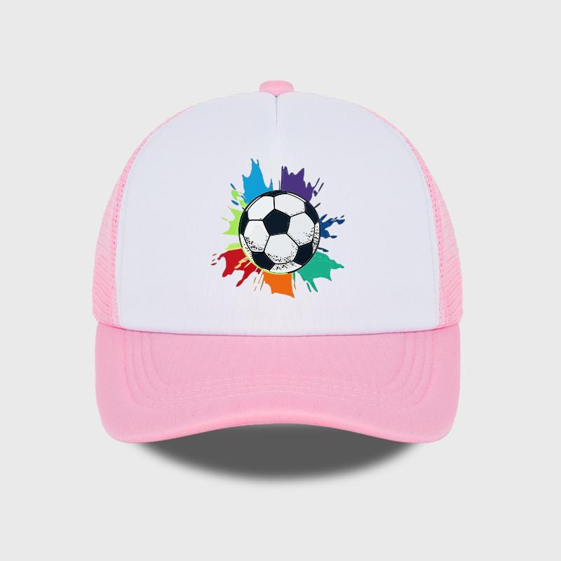 Stylová síťovaná kšiltovka na fotbal s graffiti – Unisex prodyšná síťovaná nastavitelná baseballová čepice – Dárek pro fanouška – Ležérní sportovní sluneční klobouk