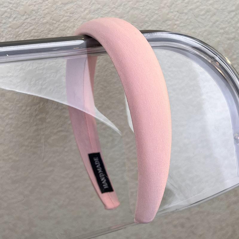 Sweet Romantic Pink  Headband Sponge Wide Hair Band for Woman Girl Temperament Hair Hoop Fashion Versatile Hair Accessories Gift